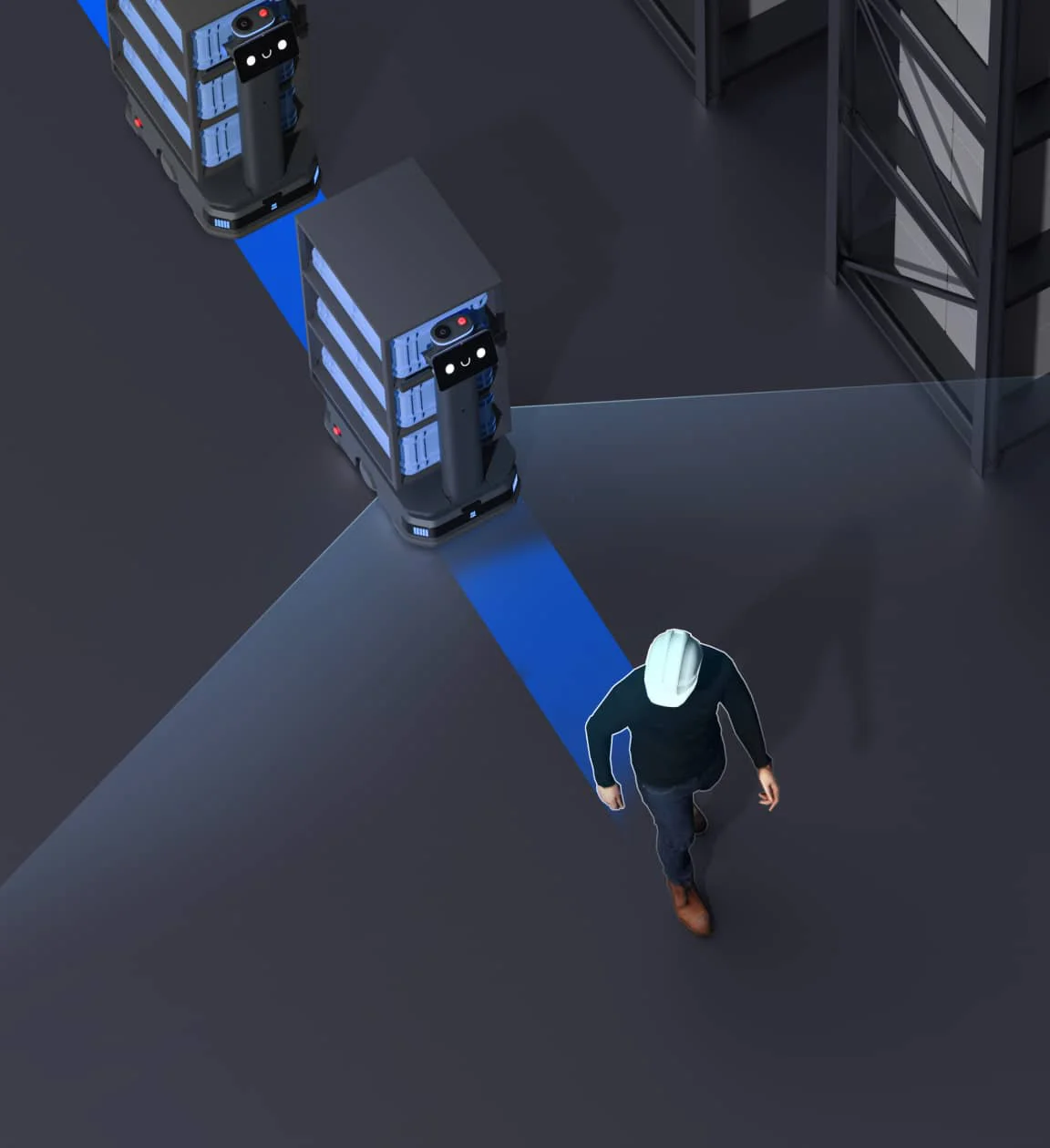 Robôs T300 em modo de seguimento
